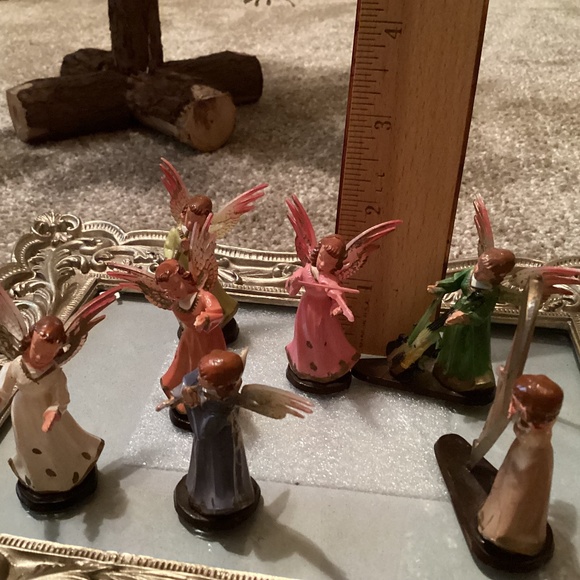 Antique plastic angelic musicians set of 7 - Picture 3 of 8